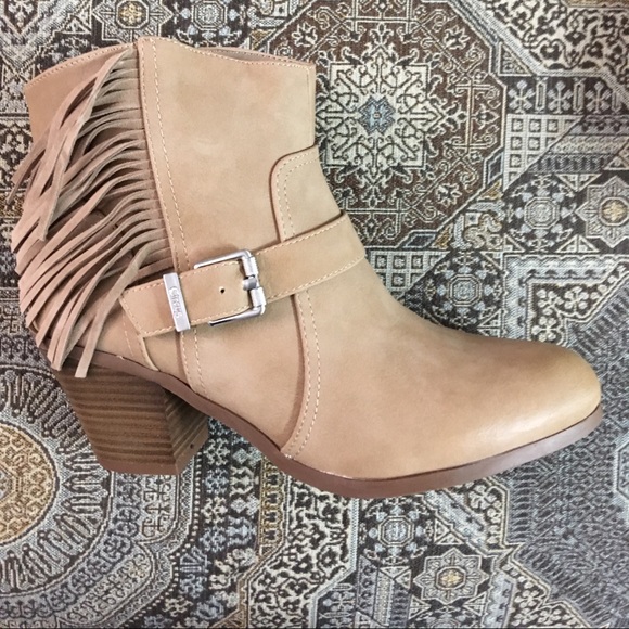 Costal Cowgirl Circus Sam Edelman Tan western boot fringe 9 boho ankle new - Picture 1 of 4